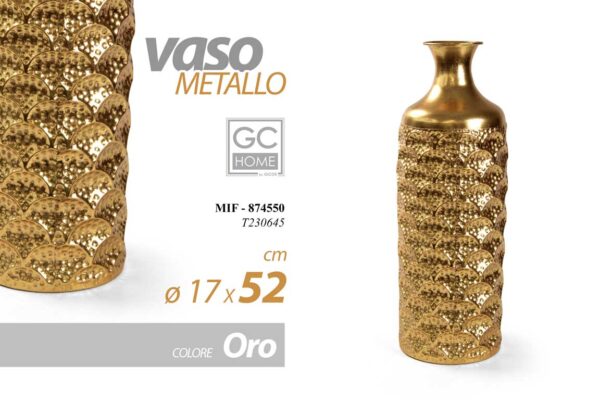 VASO METALLO C/ORO 52*17CM