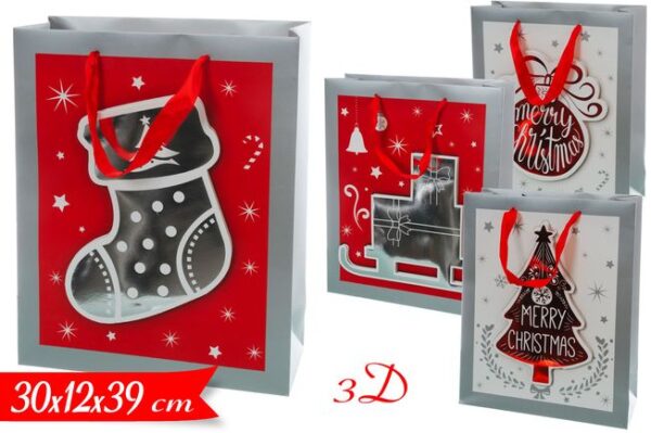 BUSTA REGALO XMAS 3D 30*12*39